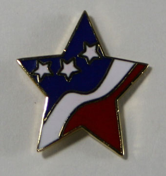 Red White and Blue Star Shape Pin - 82nd Airborne Division Museum